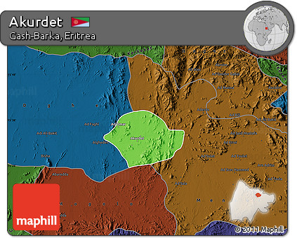 Political Map of Akurdet, darken
