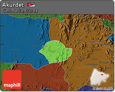 Political Map of Akurdet, darken