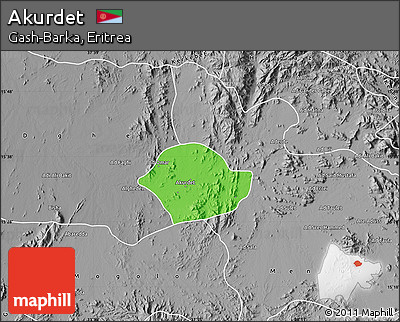 Political Map of Akurdet, desaturated