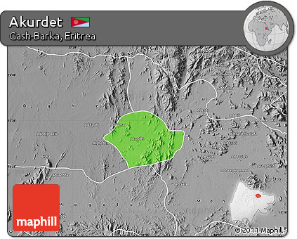 Political Map of Akurdet, desaturated