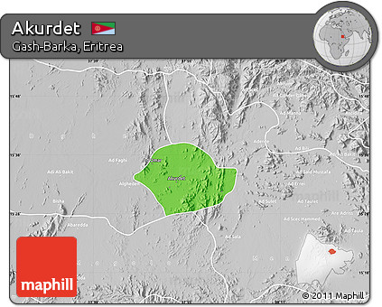 Political Map of Akurdet, lighten, desaturated