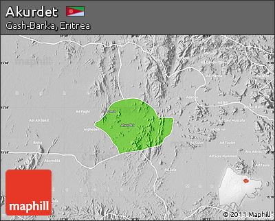 Political Map of Akurdet, lighten, desaturated