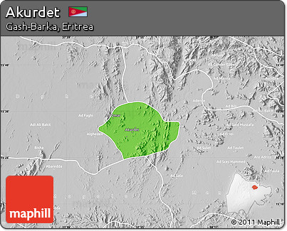 Political Map of Akurdet, lighten, desaturated