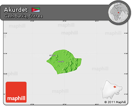 Political Map of Akurdet, single color outside