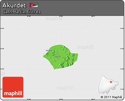 Political Map of Akurdet, single color outside