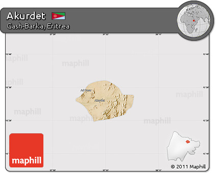 Satellite Map of Akurdet, cropped outside