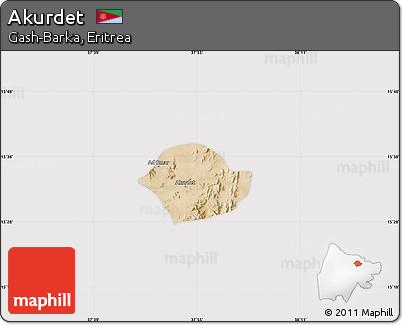 Satellite Map of Akurdet, cropped outside