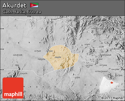 Satellite Map of Akurdet, desaturated