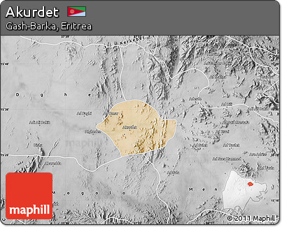 Satellite Map of Akurdet, desaturated