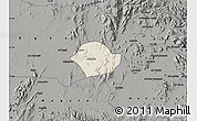 Shaded Relief Map of Akurdet, darken, semi-desaturated