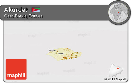 Physical Panoramic Map of Akurdet, cropped outside