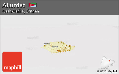 Physical Panoramic Map of Akurdet, cropped outside