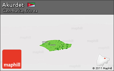 Political Panoramic Map of Akurdet, single color outside