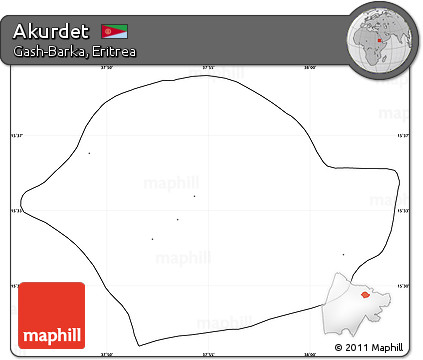 Blank Simple Map of Akurdet, cropped outside, no labels
