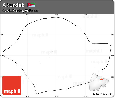 Blank Simple Map of Akurdet, cropped outside, no labels