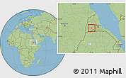 Savanna Style Location Map of Barentu