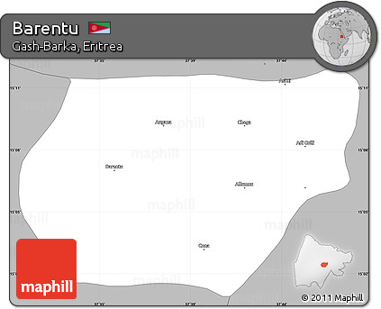 Gray Simple Map of Barentu