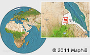 Satellite Location Map of Dghe, highlighted country