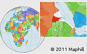 Political Location Map of Gash-Barka, highlighted country, within the entire country