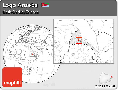 Blank Location Map of Logo Anseba, highlighted country, within the entire country