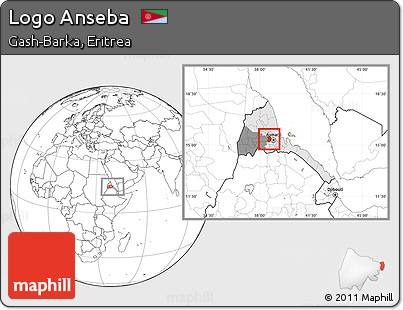 Blank Location Map of Logo Anseba, highlighted country, highlighted parent region, within the entire country