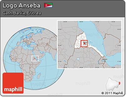 Gray Location Map of Logo Anseba, highlighted country, within the entire country