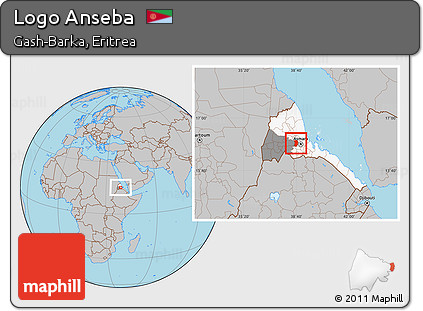 Gray Location Map of Logo Anseba, highlighted country, highlighted parent region