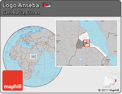 Gray Location Map of Logo Anseba, highlighted country, highlighted parent region