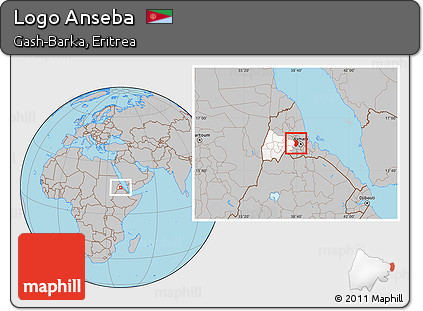Gray Location Map of Logo Anseba, highlighted parent region