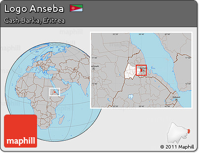 Gray Location Map of Logo Anseba, highlighted parent region