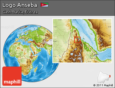 Physical Location Map of Logo Anseba, within the entire country