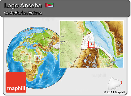 Physical Location Map of Logo Anseba, highlighted country