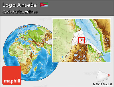Physical Location Map of Logo Anseba, highlighted country