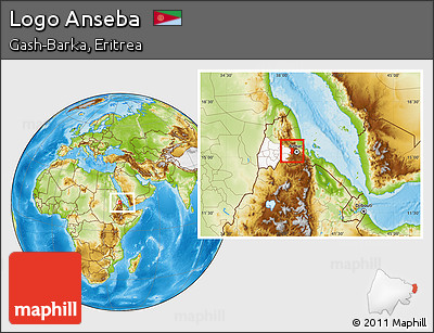 Physical Location Map of Logo Anseba, highlighted parent region, within the entire country