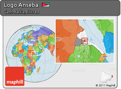 Political Location Map of Logo Anseba, highlighted country, highlighted parent region