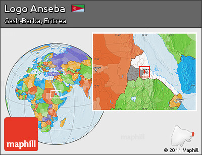 Political Location Map of Logo Anseba, highlighted country, highlighted parent region