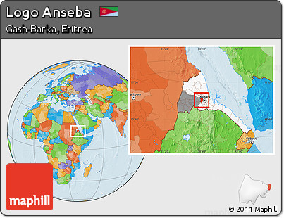 Political Location Map of Logo Anseba, highlighted country, highlighted parent region