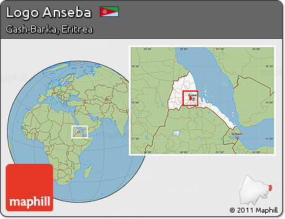 Savanna Style Location Map of Logo Anseba, highlighted country, within the entire country
