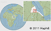 Savanna Style Location Map of Logo Anseba, highlighted country, within the entire country, hill shading