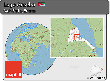 Savanna Style Location Map of Logo Anseba, highlighted country