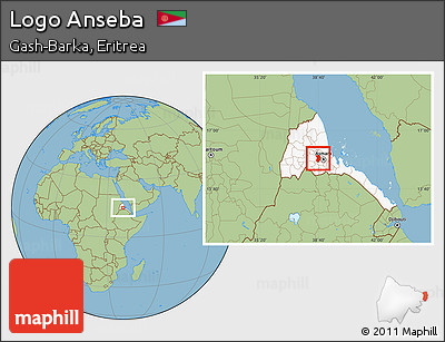 Savanna Style Location Map of Logo Anseba, highlighted country