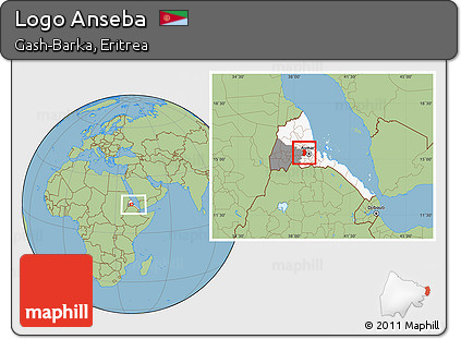Savanna Style Location Map of Logo Anseba, highlighted country, highlighted parent region, within the entire country
