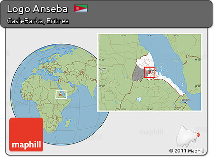 Savanna Style Location Map of Logo Anseba, highlighted country, highlighted parent region