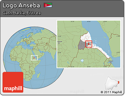 Savanna Style Location Map of Logo Anseba, highlighted country, highlighted parent region