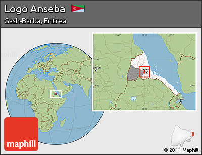 Savanna Style Location Map of Logo Anseba, highlighted country, highlighted parent region