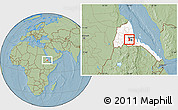 Savanna Style Location Map of Logo Anseba, highlighted country, hill shading