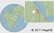 Savanna Style Location Map of Logo Anseba, highlighted parent region, within the entire country, hill shading