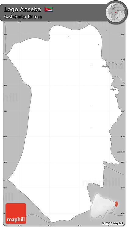 Gray Simple Map of Logo Anseba