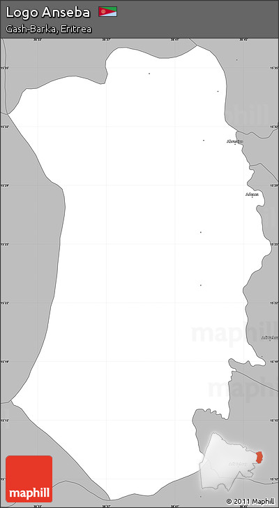 Gray Simple Map of Logo Anseba