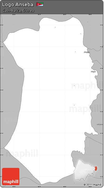 Gray Simple Map of Logo Anseba